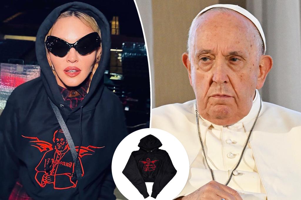 Madonna se divierte con el Papa con tema católico